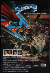 5x1492 SUPERMAN II English 1sh 1981 Christopher Reeve, Terence Stamp, great Goozee art over NYC!