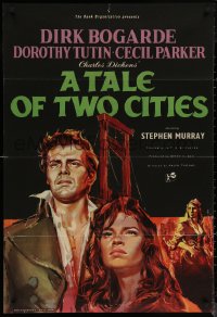 5x1500 TALE OF TWO CITIES English 1sh 1958 great art of Dirk Bogarde on his way to execution!
