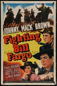 5x0978 FIGHTING BILL FARGO 1sh 1941 Johnny Mack Brown, Fuzzy Knight, Jeanne Kelly!