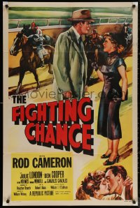 5x0979 FIGHTING CHANCE 1sh 1955 Rod Cameron & Julie London gamble at horse racing!