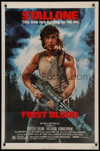 5x0983 FIRST BLOOD NSS style 1sh 1982 artwork of Sylvester Stallone as John Rambo by Drew Struzan!