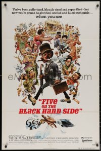 5x0986 FIVE ON THE BLACK HAND SIDE 1sh 1973 great Jack Davis artwork of entire cast!