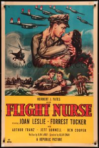5x0994 FLIGHT NURSE 1sh 1953 Joan Leslie & Forrest Tucker help win the Korean War!