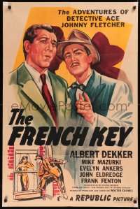 5x1006 FRENCH KEY 1sh 1946 art of Albert Dekker, Mike Mazurki, Evelyn Ankers!