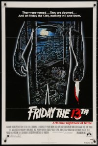 5x1007 FRIDAY THE 13th 1sh 1980 great Alex Ebel art, slasher classic, 24 hours of terror!