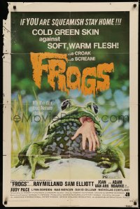 5x1011 FROGS 1sh 1972 great horror art of man-eating amphibian, if you are squeamish stay home!