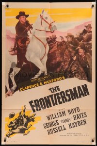 5x1014 FRONTIERSMEN 1sh R1947 great images of western cowboy William Boyd as Hopalong Cassidy!