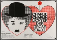 5x0206 CITY LIGHTS German 33x47 R1970 Charlie Chaplin as the Tramp, boxing comedy, Astrid Herm art!