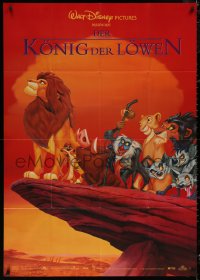 5x0214 LION KING German 33x47 1994 Disney Africa, different image of Simba and cast on Pride Rock!