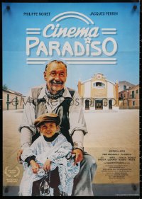 5x0235 CINEMA PARADISO German 1989 great image of Philippe Noiret & Salvatore Cascio!