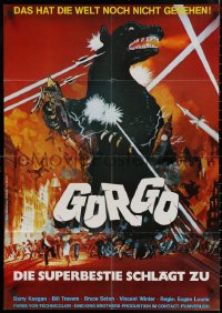 5x0252 GORGO German R1970 great different artwork of giant monster terrorizing London!