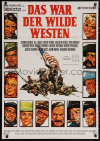 5x0256 HOW THE WEST WAS WON German R1970s John Ford epic, art of Debbie Reynolds, Gregory Peck & cast