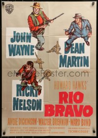 5x0274 RIO BRAVO German 1959 different Rolf Goetze art of John Wayne, Ricky Nelson, Dean Martin!