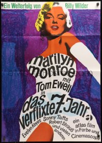 5x0280 SEVEN YEAR ITCH German R1966 Wilder, art of Marilyn Monroe by Dorothea Fischer-Nosbisch!