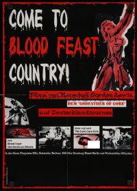5x0291 BLOOD FEAST /SHE-DEVILS ON WHEELS German 17x24 1990s come to blood feast country, different horror images!