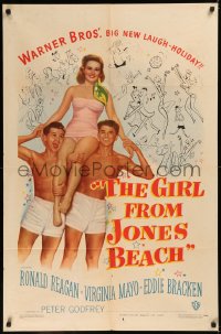 5x1033 GIRL FROM JONES BEACH 1sh 1949 Ronald Reagan, Eddie Bracken & sexy Virginia Mayo!