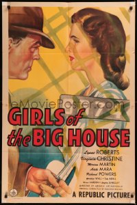 5x1040 GIRLS OF THE BIG HOUSE 1sh 1945 Richard Powers w/knife & pretty Lynne Roberts, ultra rare!