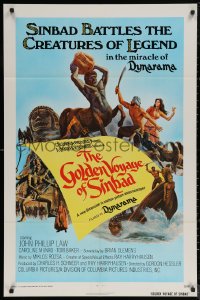 5x1045 GOLDEN VOYAGE OF SINBAD 1sh 1973 Ray Harryhausen, cool fantasy art by Mort Kunstler!