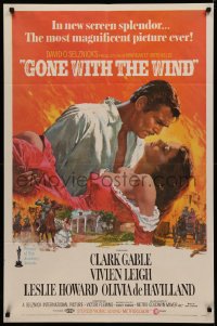 5x1046 GONE WITH THE WIND 1sh R1970 Terpning art of Gable carrying Leigh over burning Atlanta!