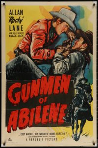 5x1060 GUNMEN OF ABILENE 1sh 1950 cowboy Rocky Lane & his stallion Black Jack in western action!
