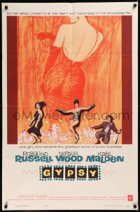5x1062 GYPSY 1sh 1962 wonderful artwork of Rosalind Russell & sexiest Natalie Wood!