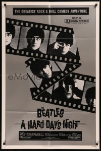 5x1068 HARD DAY'S NIGHT 1sh R1982 great image of The Beatles in their first film, rock & roll classic!