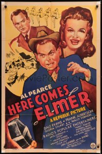 5x1080 HERE COMES ELMER 1sh 1943 Pearce, Dale Evans, King Cole Trio & radio's popular entertainers!