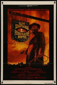 5x1084 HIGH PLAINS DRIFTER 1sh 1973 classic art of Clint Eastwood holding gun & whip!
