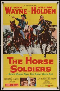 5x1100 HORSE SOLDIERS 1sh 1959 art of U.S. Cavalrymen John Wayne & William Holden, John Ford