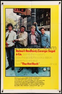 5x1101 HOT ROCK 1sh 1972 Robert Redford, George Segal, cool cast portrait on the street!