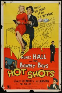 5x1102 HOT SHOTS 1sh 1956 Huntz Hall & The Bowery Boys, sexy Joi Lansing, TV nutwork!