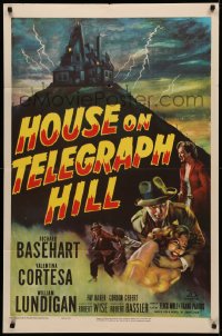 5x1110 HOUSE ON TELEGRAPH HILL 1sh 1951 Basehart, Cortesa, Robert Wise film noir, cool art!