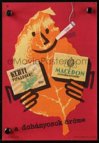5x0041 KERTI PIPADOHANY MACEDON SZIVARKADOHANY 6x9 Hungarian advertising poster 1957 Macskassy art!