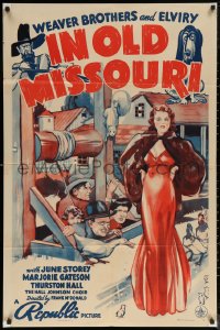 5x1122 IN OLD MISSOURI 1sh 1940 great art of the Weaver Brothers & June Elviry on the farm!