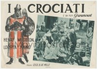 5x0006 CRUSADES Italian LC R1940s Cecil B DeMille, Loretta Young, cool border art and image!