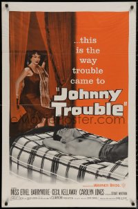 5x1141 JOHNNY TROUBLE 1sh 1957 wherever there was girl trouble, there was Carolyn Jones!