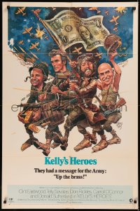 5x1150 KELLY'S HEROES 1sh 1970 Jack Davis Spirit of '76 art, Eastwood, Savalas, Sutherland, Rickles!