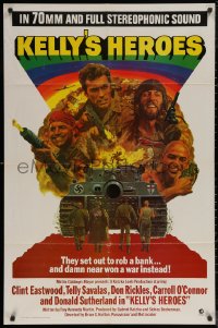 5x1151 KELLY'S HEROES int'l 1sh 1970 Clint Eastwood, Telly Savalas, Don Rickles, Sutherland in 70MM!