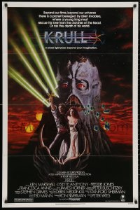 5x1161 KRULL 1sh 1983 great sci-fi fantasy image of Ken Marshall & Lysette Anthony in monster's hand!