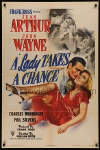 5x1165 LADY TAKES A CHANCE 1sh 1943 Jean Arthur moves west and falls in love with John Wayne!
