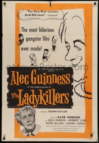 5x1167 LADYKILLERS 1sh 1956 art of Alec Guinness & gangsters + Katie Johnson, Ealing classic!