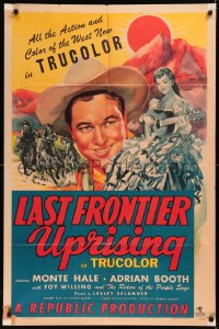 5x1170 LAST FRONTIER UPRISING 1sh 1947 artwork of Monte Hale, Lorna Gray playing guitar!