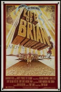 5x1183 LIFE OF BRIAN 1sh 1979 Monty Python, great wacky artwork of Chapman running from mob!