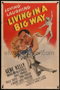 5x1190 LIVING IN A BIG WAY 1sh 1947 great images of Gene Kelly with pretty Marie McDonald!