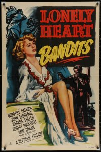 5x1192 LONELY HEART BANDITS 1sh 1950 full-length art of sexy Dorothy Patrick showing her legs!