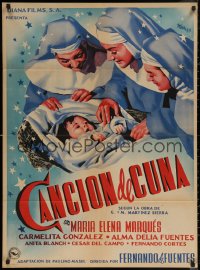 5x0073 CANCION DE CUNA Mexican poster 1953 artwork of three nuns with baby by Josep Renau!