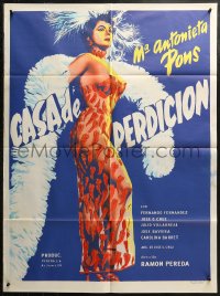 5x0074 CASA DE PERDICION Mexican poster 1956 sexy Maria Antonieta Pons in see-through pepper dress!