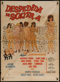5x0079 DESPEDIDA DE SOLTERA Mexican poster 1966 wacky and sexy artwork of many women!