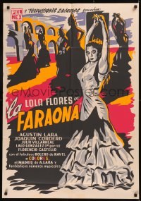 5x0097 LA FARAONA export Mexican poster R1960s Rene Cardona, full-length art of sexy senoritas!