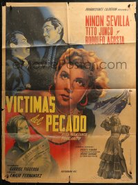 5x0140 VICTIMAS DEL PECADO Mexican poster 1951 Emilio Fernandez's Victims of Sin, Juanino Berenguer!
